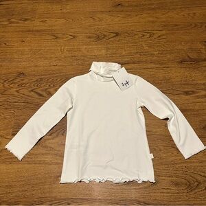 Il Gufo Cream Long Sleeve Kids Top blouse size 5A NWT Baby girl turtleneck